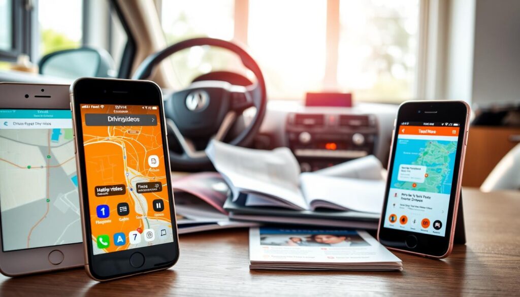 aplicativos iOS e Android para direção