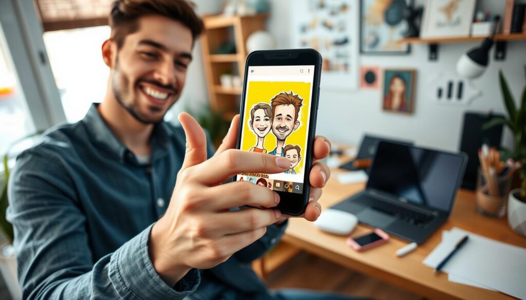 como baixar e usar aplicativos de caricatura