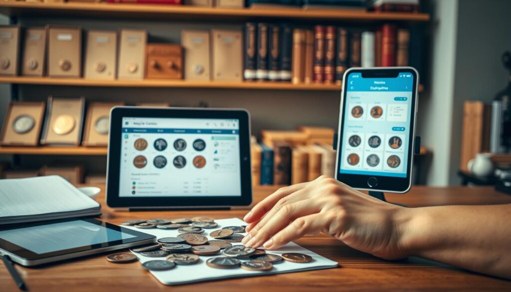 gestionamento coleções moedas