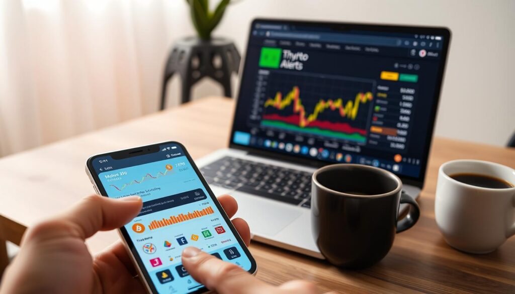 alertas e rastreamento de criptomoedas