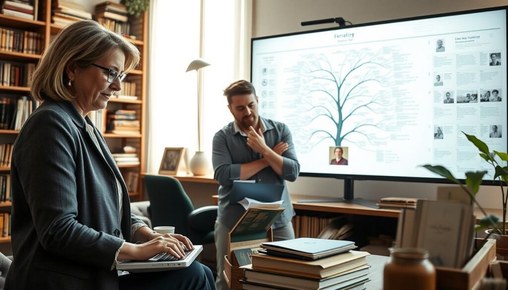 inserir dados na árvore genealógica