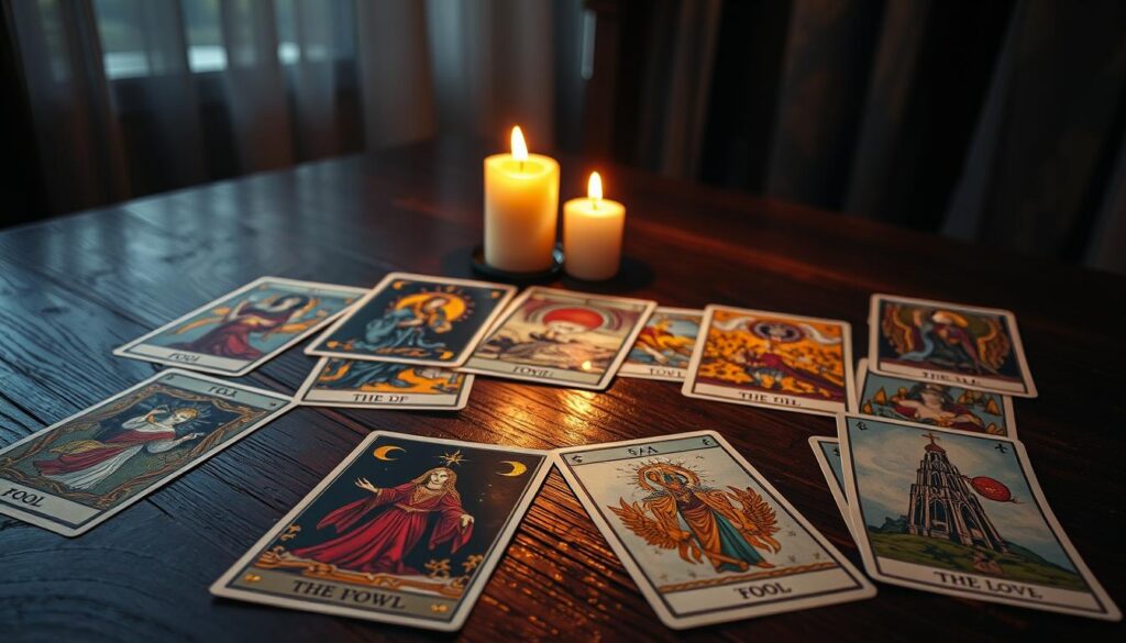 variedade de tiradas de tarot